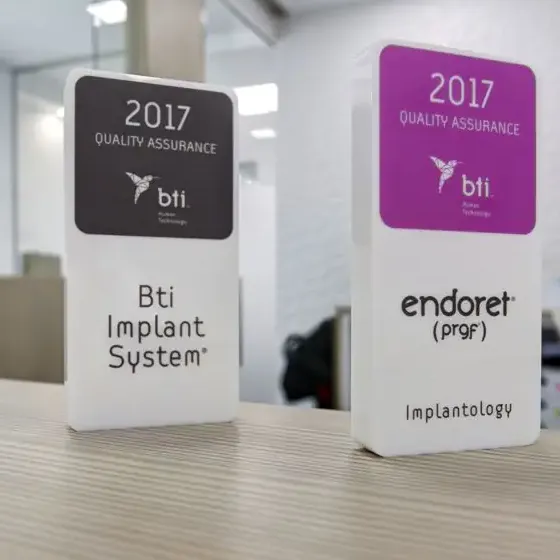 Certificaciones BTI Implant System y Endoret PRGF, Quality Assurance 2017